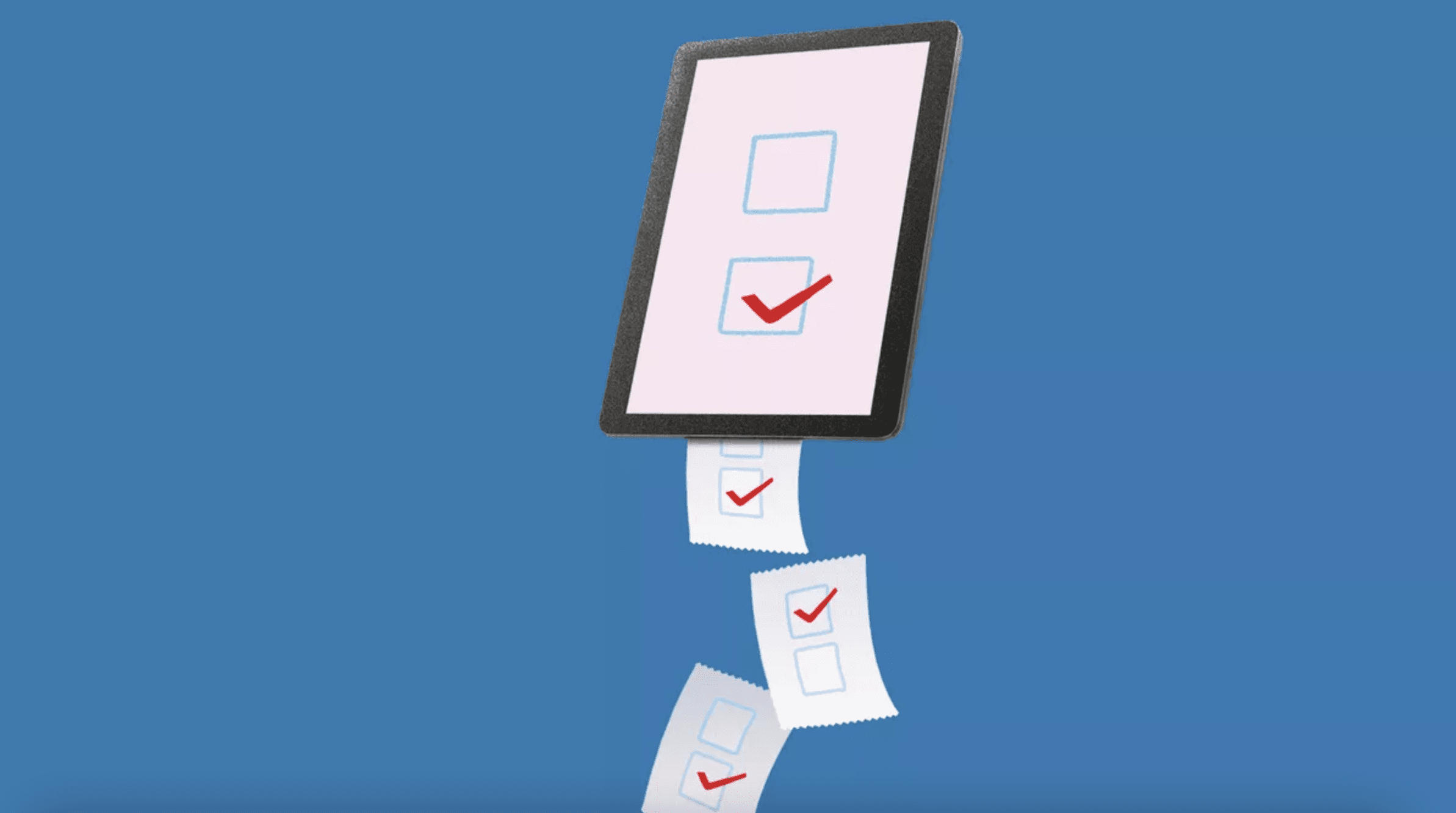 a checklist on an ipad printing completed pages